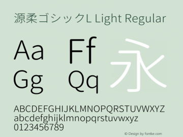源柔ゴシックL Light Regular Version 1.058.20140822 Font Sample