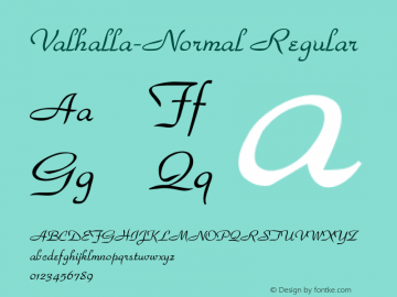 Valhalla-Normal Regular Valhalla-Normal Font Sample