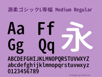 源柔ゴシックL等幅 Medium Regular Version 1.000.20140808 Font Sample