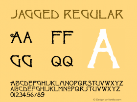 Jagged Regular Altsys Fontographer 3.5  2/5/93 Font Sample