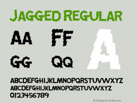 Jagged Regular Macromedia Fontographer 4.1.5 11/3/01 Font Sample
