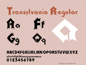 Transylvania Regular Macromedia Fontographer 4.1 10/14/96图片样张