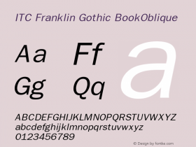 ITC Franklin Gothic BookOblique Version 001.001 Font Sample
