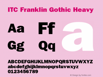 ITC Franklin Gothic Heavy Version 001.001图片样张
