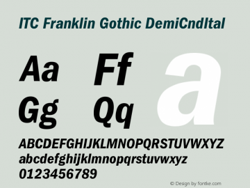 ITC Franklin Gothic DemiCndItal Version 001.000图片样张
