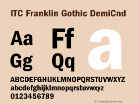 ITC Franklin Gothic DemiCnd Version 001.000 Font Sample
