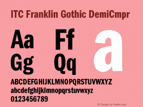 ITC Franklin Gothic DemiCmpr Version 001.000 Font Sample