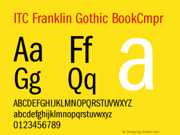 ITC Franklin Gothic BookCmpr Version 001.000图片样张