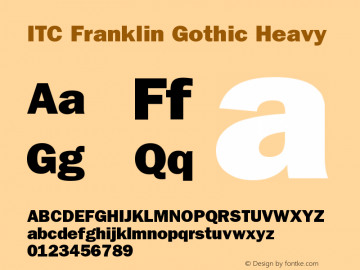 ITC Franklin Gothic Heavy Version 001.002图片样张