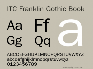 ITC Franklin Gothic Book Version 001.003图片样张