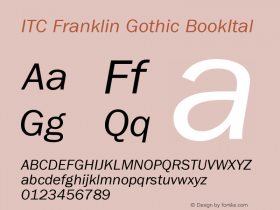 ITC Franklin Gothic BookItal Version 001.000图片样张