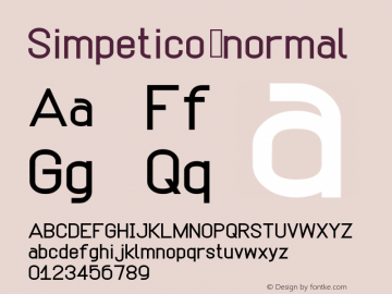 Simpetico normal Version 1 Font Sample