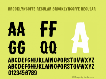 brooklyncoffe regular brooklyncoffe regular Version 1.00 August 15, 2014, initial release Font Sample