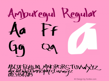 Amburegul Regular Version 001.000 rev.2 Font Sample