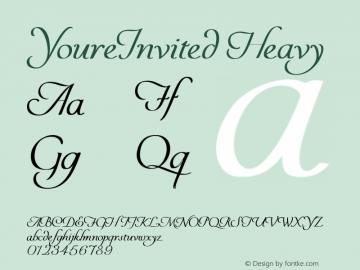 YoureInvited Heavy Unknown Font Sample
