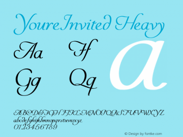 YoureInvited Heavy Unknown Font Sample