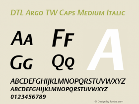 DTL Argo TW Caps Medium Italic Version 001.000 Font Sample
