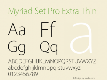 Myriad Set Pro Extra Thin Version 10.0d30e1图片样张