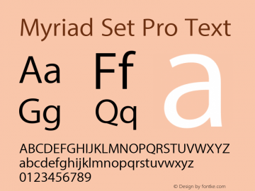 Myriad Set Pro Text Version 10.0d30e1图片样张