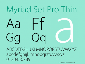 Myriad Set Pro Thin Version 10.0d30e1图片样张