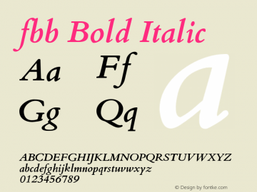 fbb Bold Italic Version 0.991图片样张