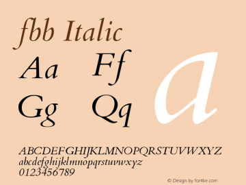 fbb Italic Version 0.9 Font Sample