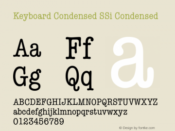 Keyboard Condensed SSi Condensed 001.000图片样张