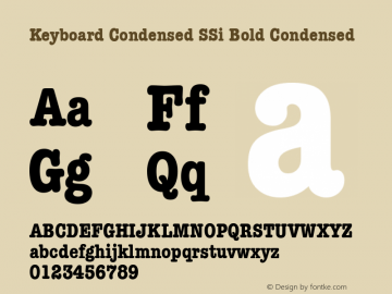 Keyboard Condensed SSi Bold Condensed 001.000 Font Sample