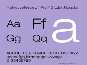 HelveticaNeueLT Pro 43 LtEx Regular Version 1.000;PS 001.000;Core 1.0.38 Font Sample