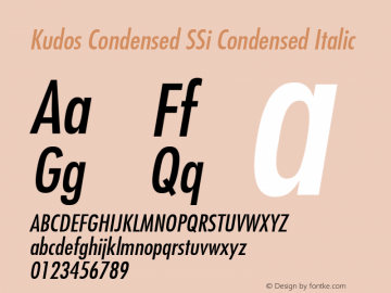 Kudos Condensed SSi Condensed Italic 001.000图片样张