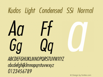 Kudos Light Condensed SSi Normal 1.000 Font Sample