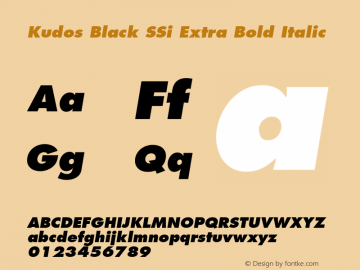 Kudos Black SSi Extra Bold Italic 001.000 Font Sample