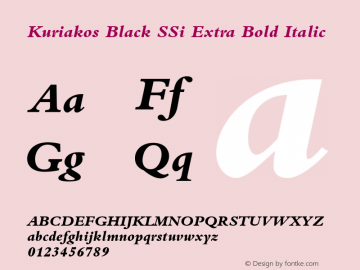 Kuriakos Black SSi Extra Bold Italic 001.000 Font Sample