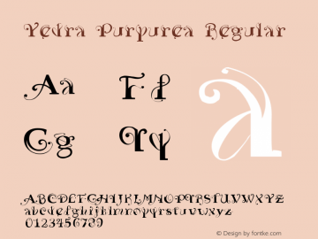Yedra Purpurea Regular Unknown Font Sample