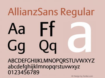 AllianzSans Regular 001.000 Font Sample