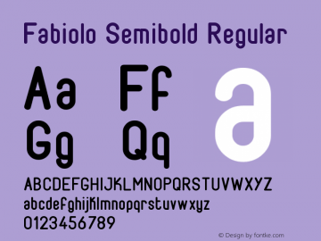 Fabiolo Semibold Regular Version 1.001;PS 001.001;hotconv 1.0.56;makeotf.lib2.0.21325 Font Sample