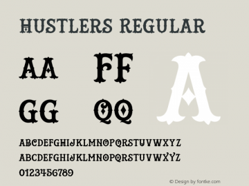 Hustlers Regular Unknown Font Sample