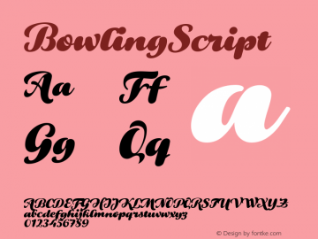 BowlingScript ☞ Version 1.000;com.myfonts.easy.sudtipos.bowling-script.script.wfkit2.version.4hDj Font Sample