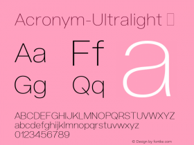 Acronym-Ultralight ☞ 1.002;com.myfonts.reserves.acronym.ultralight.wfkit2.3WwG Font Sample