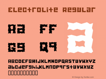 Electrolite Regular Macromedia Fontographer 4.1 1997-06-16 Font Sample