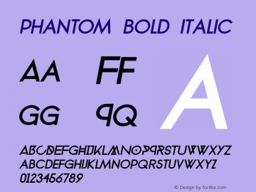 phantom bold italic Version 1.0图片样张