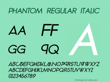 phantom regular italic Version 1.0图片样张