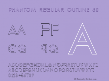 phantom regular outline 50 Version 1.0 Font Sample