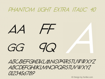 phantom light extra italic 40 Version 1.0图片样张