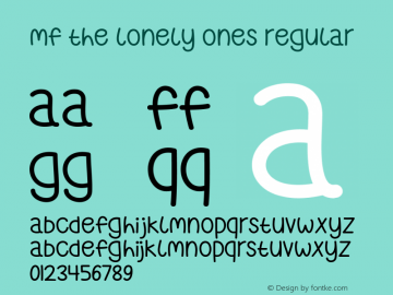 Mf The Lonely Ones Regular Unknown Font Sample