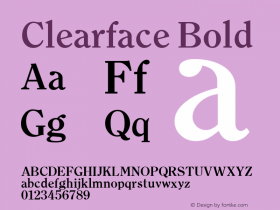 Clearface Bold Altsys Fontographer 3.5  11/25/92 Font Sample