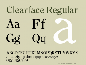 Clearface Regular Altsys Fontographer 3.5  11/25/92 Font Sample