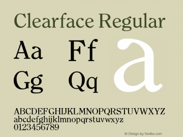Clearface Regular Altsys Fontographer 3.5  11/25/92图片样张