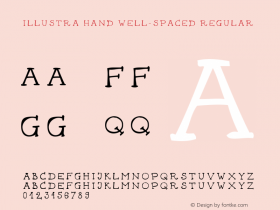 Illustra Hand Well-Spaced Regular Version 1.00 January 10, 2014, initial release Font Sample
