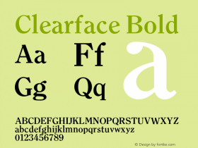 Clearface Bold 001.000 Font Sample